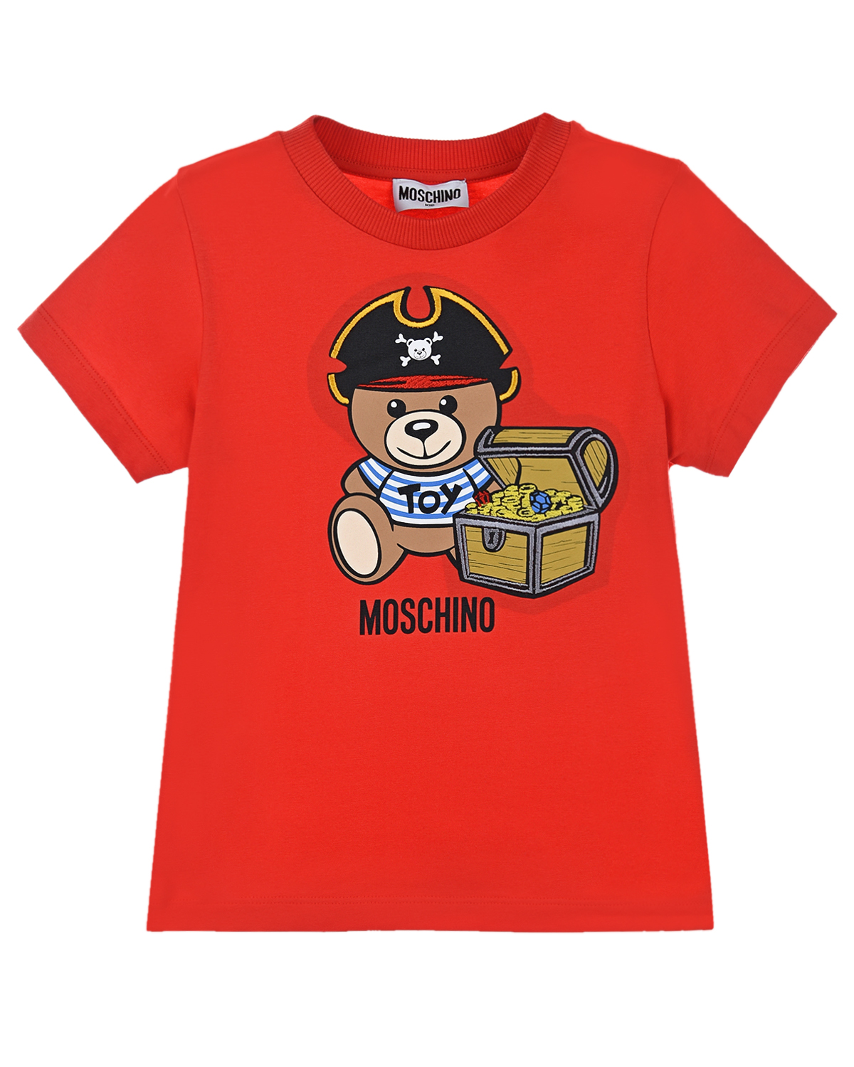 Где купить Красная футболка с аппликацией &quot;Мишка пират&quot; Moschino детская Moschino 