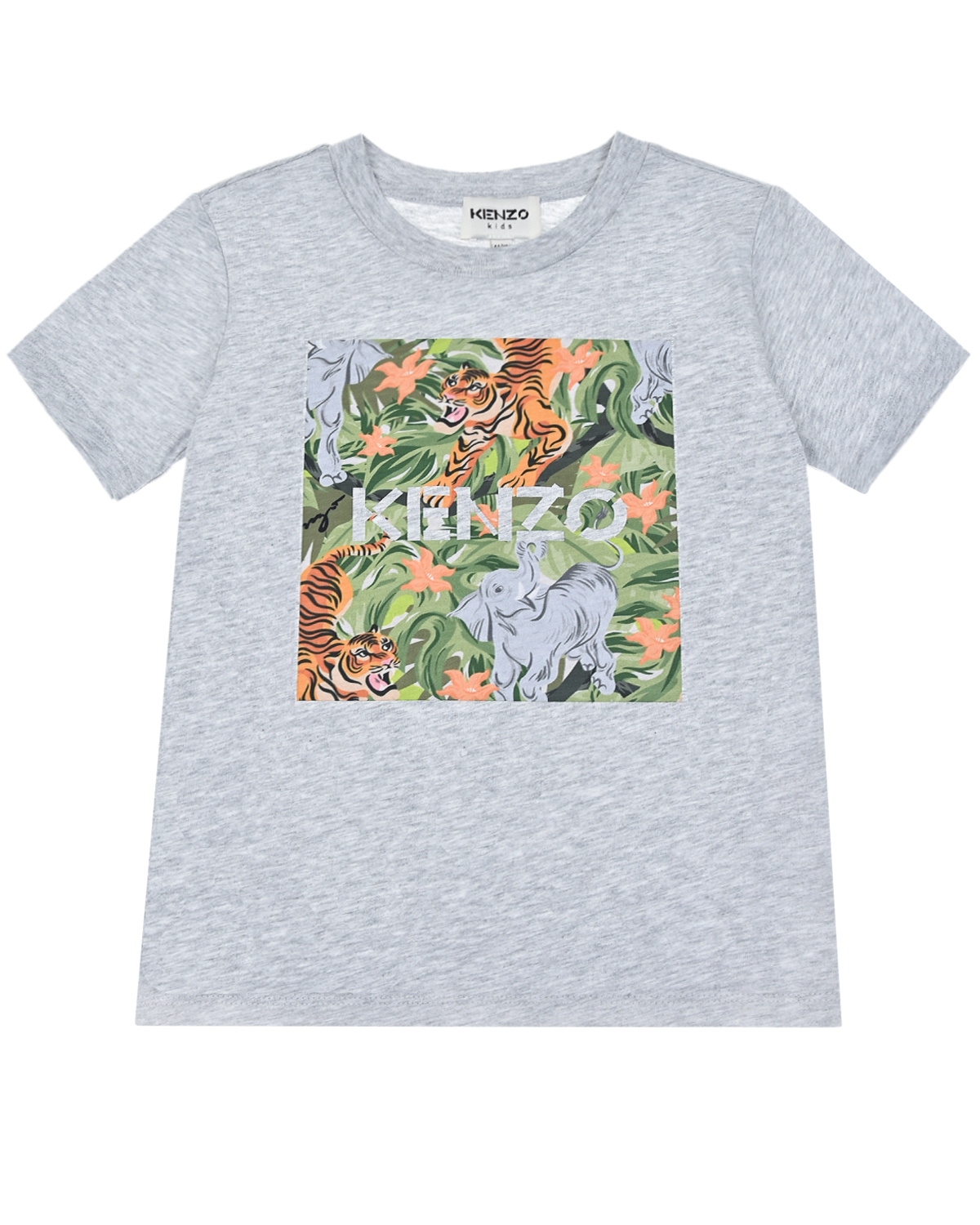 Где купить Серая футболка с принтом &quot;джунгли&quot; KENZO детская Kenzo 