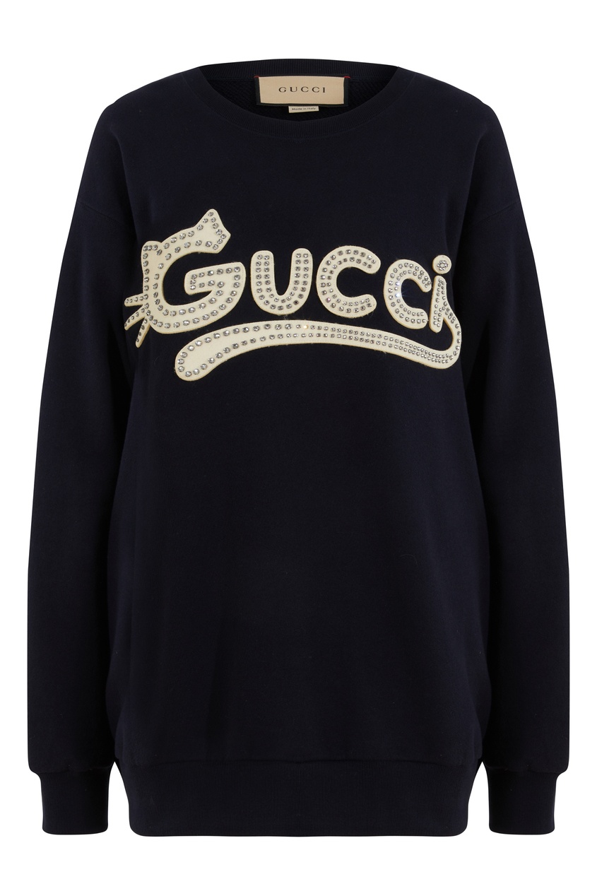 Где купить Черный свитшот с логотипом Gucci Gucci 