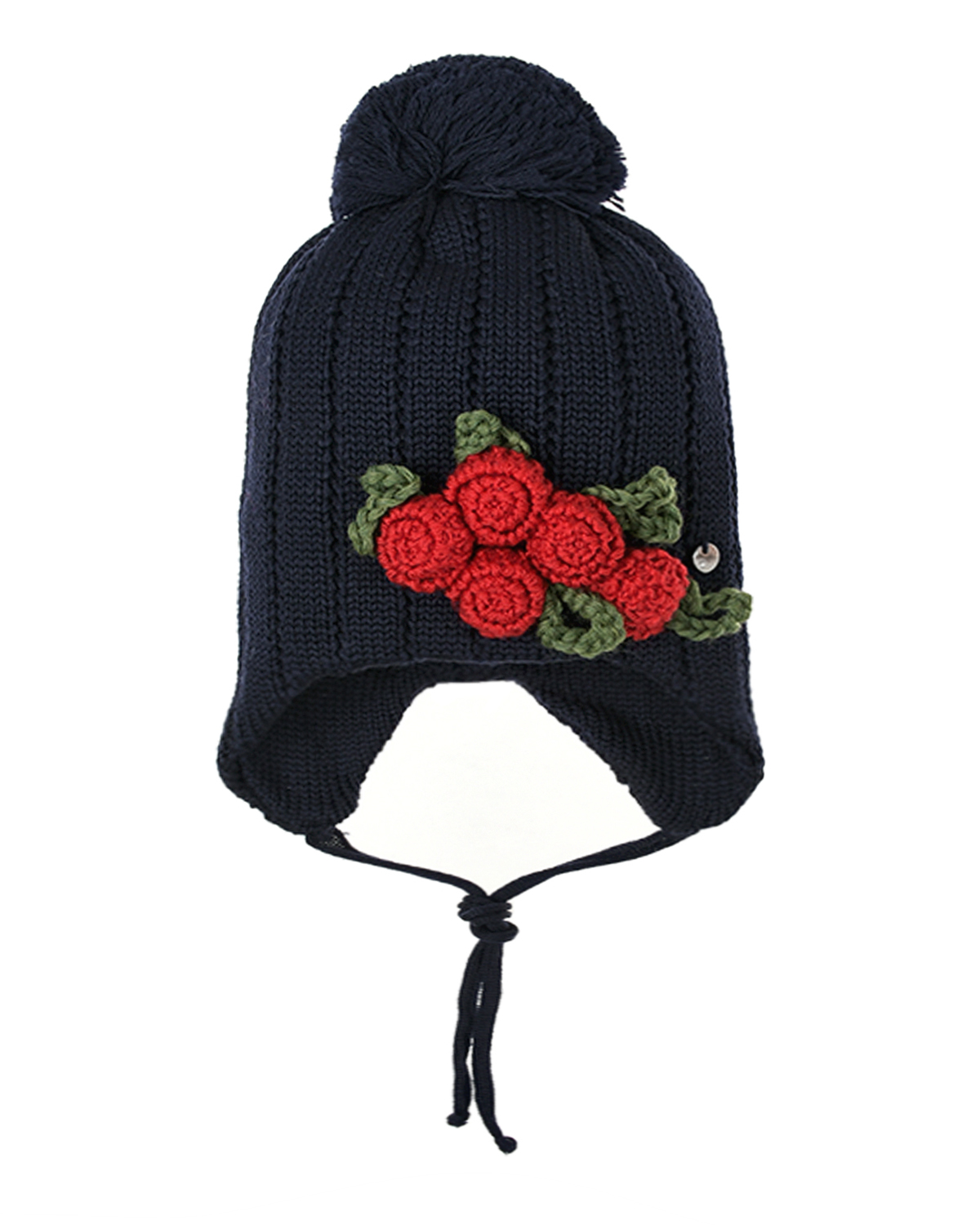 Где купить Черная шапка с цветочным декором Aletta детская Aletta 