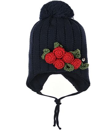 Черная шапка с цветочным декором Aletta детская