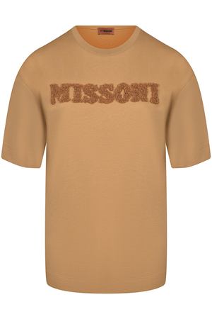 Коричневая футболка с объемным лого Missoni