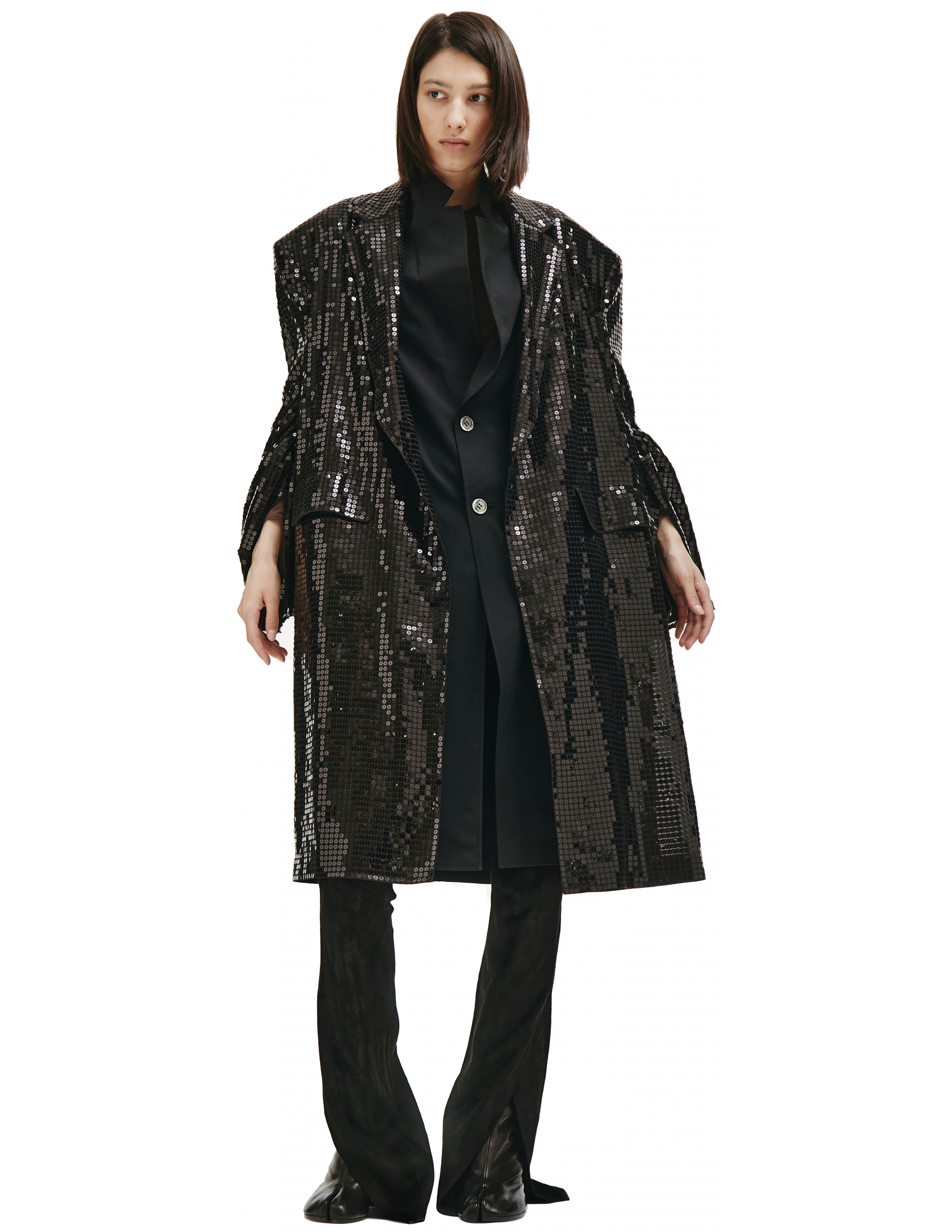 Где купить Двойное пальто с пайетками Junya Watanabe 