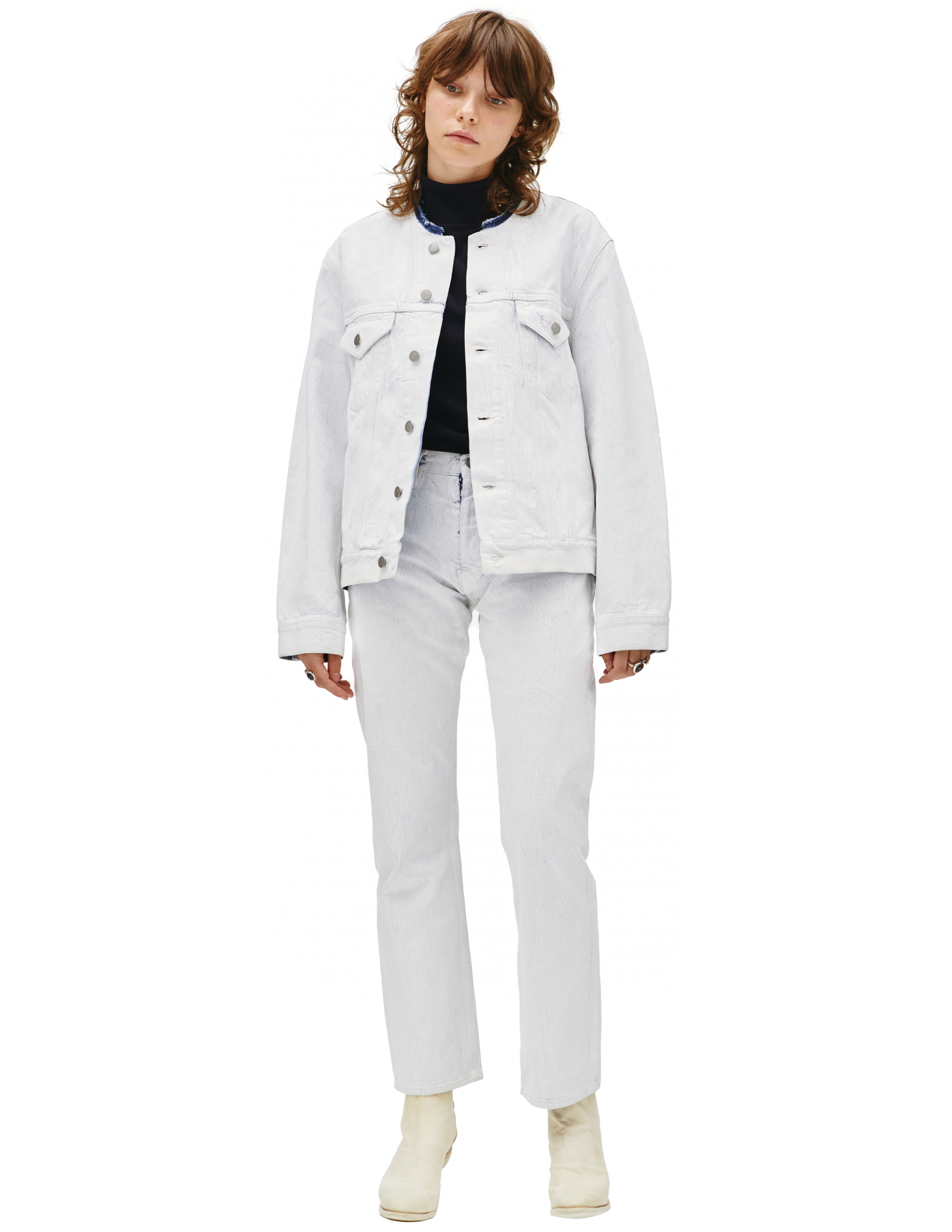 Где купить Джинсовая куртка в белой краске Maison Margiela 