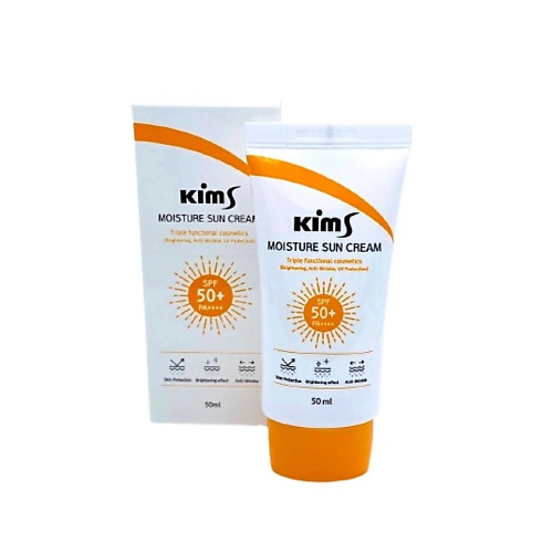 Где купить Kims Увлажняющий солнцезащитный крем для лица Moisture Sun Cream SPF 50+ PA++++ Triple Function 50 Kims 