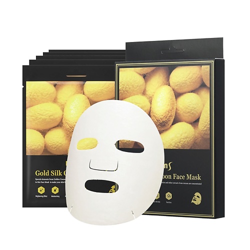 Где купить Kims Набор антивозрастных масок для лица с протеинами кокона шелкопряда Gold Silk Cocoon Face Mask Kims 