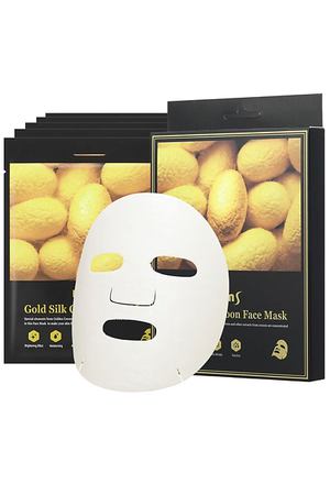 Kims Набор антивозрастных масок для лица с протеинами кокона шелкопряда Gold Silk Cocoon Face Mask