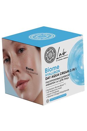 NATURA SIBERICA Дневной аква-крем 3 в 1 для всех типов кожи лица гиалуроновый  Lab Biome