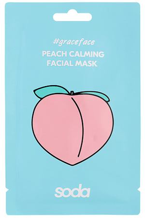 SODA Тканевая маска для лица "успокаивающая с персиком" #graceface