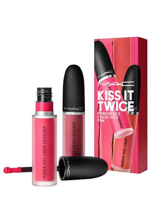 MAC Набор для губ Kiss It Twice Powder Kiss Liquid Duo. Pink