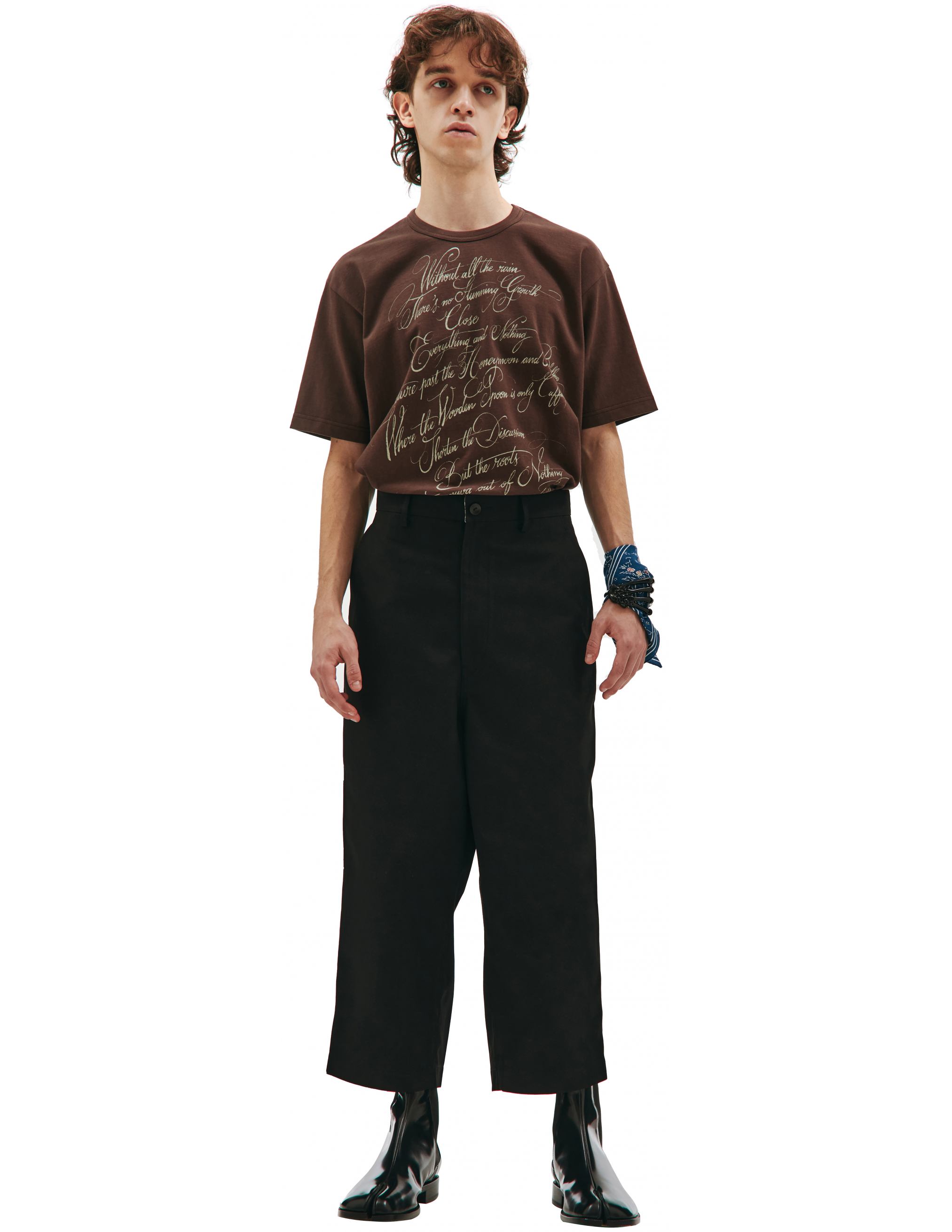 Где купить Укороченные брюки черного цвета Junya Watanabe 