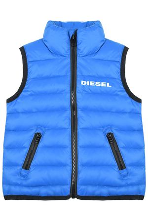 Синий стеганый жилет Diesel