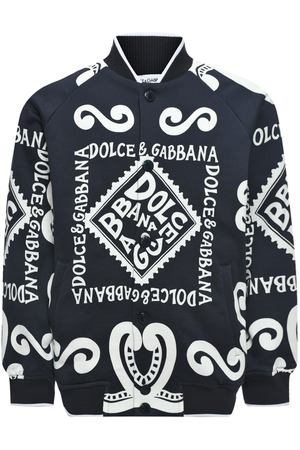 Куртка-бомбер с белым лого Dolce&Gabbana