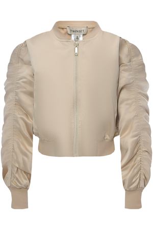 Куртка-бомбер с сжатыми рукавами, бежевая TWINSET