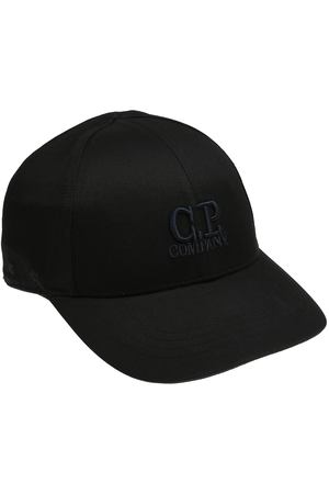 Бейсболка с вышитым лого в тон, черная CP Company