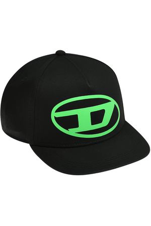 Бейсболка с зеленым лого, черная Diesel