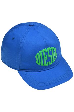 Бейсболка с зеленым лого, синяя Diesel