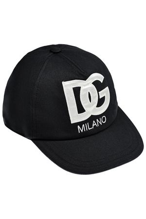 Бейсболка с крупным белым лого, черная Dolce&Gabbana