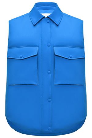 Жилет с наладными карманами, голубой Yves Salomon