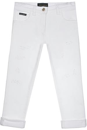 Белые джинсы с отворотами Dolce&Gabbana
