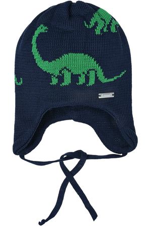 Темно-синяя шапка с принтом &quot;динозавр&quot; Il Trenino