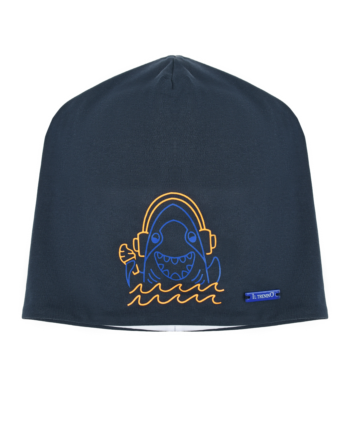 Где купить Темно-синяя шапка с принтом &quot;акула&quot; Il Trenino Il Trenino 