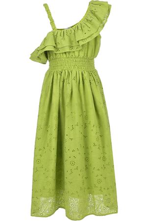 Зеленое платье с воланом Miss Grant