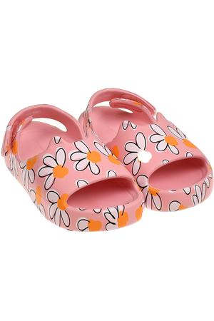 Сланцы-сандалии на липучке с ромашками, розовые Melissa