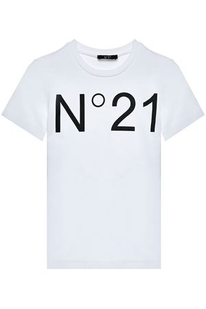 Футболка с черным лого, белая No. 21