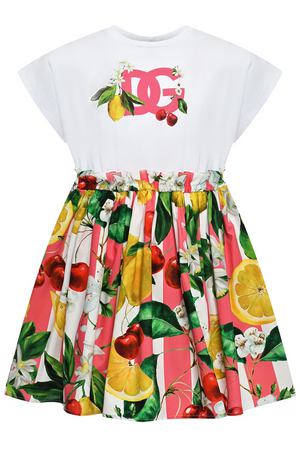 Платье с принтом &quot;фрукты&quot; на юбке Dolce&Gabbana