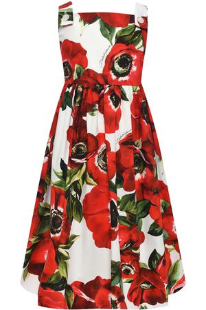 Платье из поплина с широкими лямками Dolce&Gabbana