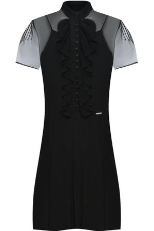 Платье с рюшей, черное Dsquared2