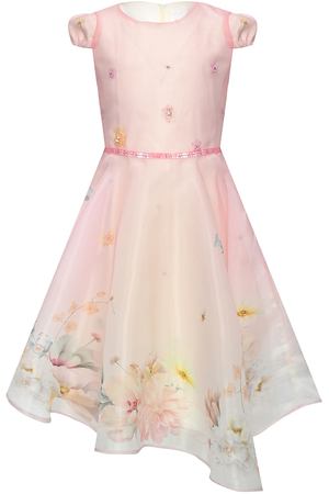Платье из органзы с цветочным принтом, светло-розовое Eirene