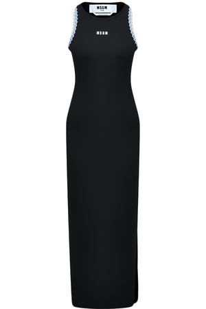 Платье халтер макси с боковым разрезом, черное MSGM