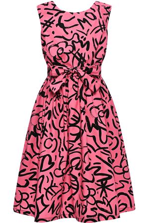 Приталенное розовое платье Moschino