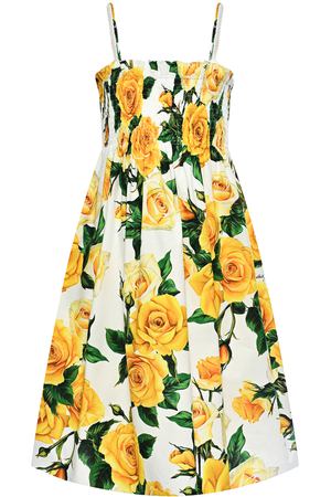 Сарафан с принтом &quot;желтые розы&quot; Dolce&Gabbana