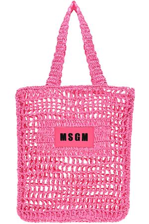 Плетеная сумка цвета фуксии MSGM