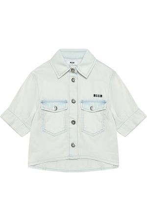 Джинсовая рубашка с короткими рукавами MSGM