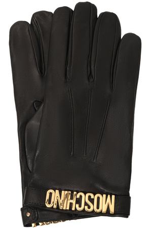 Кожаные перчатки Moschino