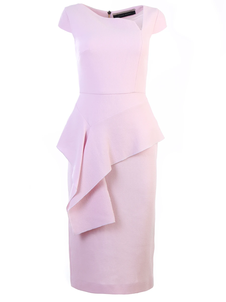 Где купить Шерстяное платье-миди с оборкой ROLAND MOURET Roland Mouret