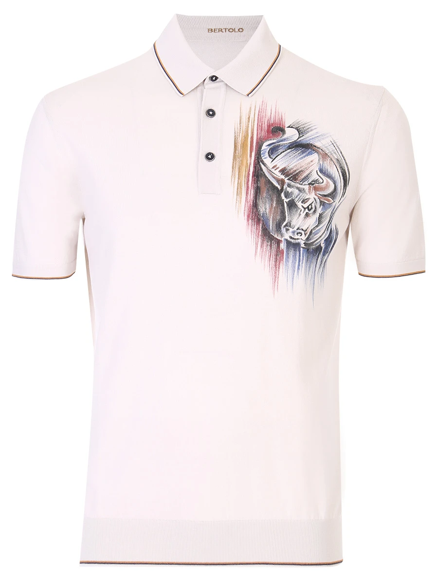 Где купить Поло хлопковое с принтом BERTOLO LUXURY MENSWEAR Bertolo