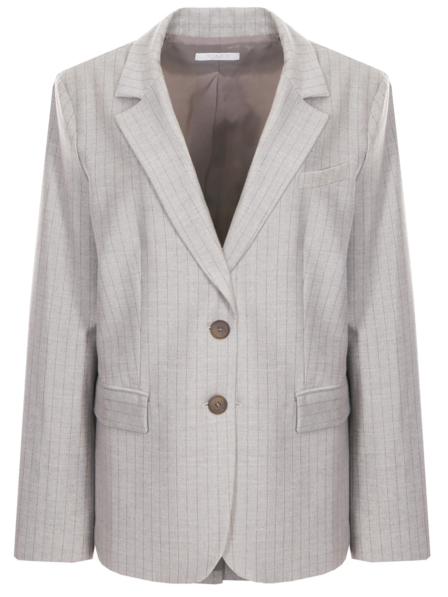 Где купить Пиджак шерстяной в полоску TONET Tonet 