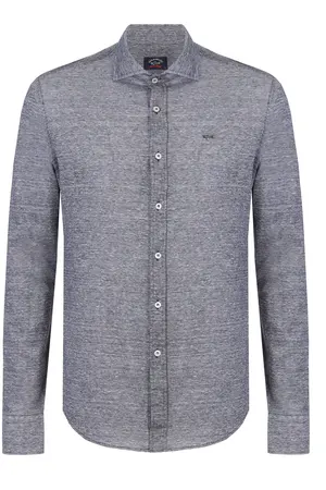 Рубашка Regular Fit из хлопка и льна PAUL & SHARK