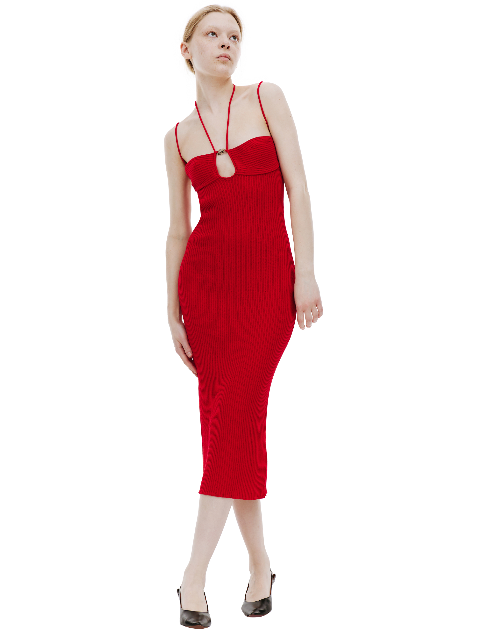 Где купить Красное платье на бретелях Blumarine