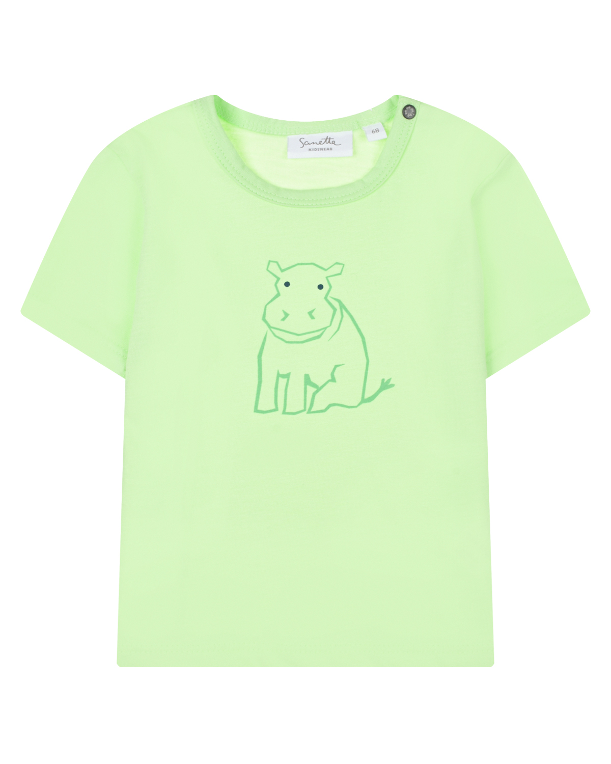 Где купить Зеленая футболка с принтом &quot;бегемот&quot; Sanetta Kidswear Sanetta 