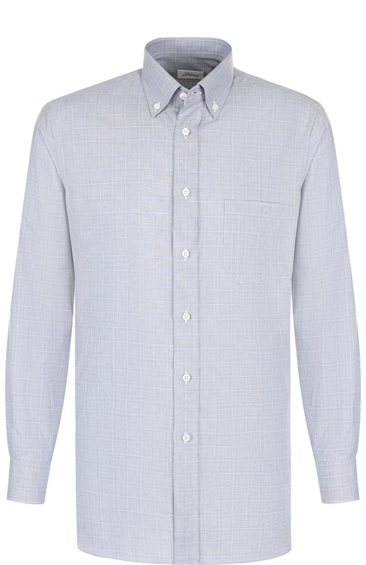 Где купить Хлопковая сорочка с воротником button down Brioni Brioni