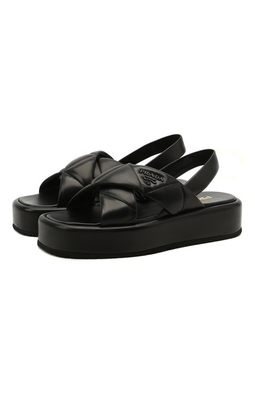 Где купить Кожаные сандалии Fussbett Prada Prada