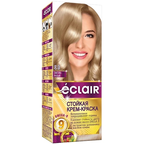 Где купить ECLAIR Стойкая крем-краска для волос с маслами OMEGA 9 Eclair