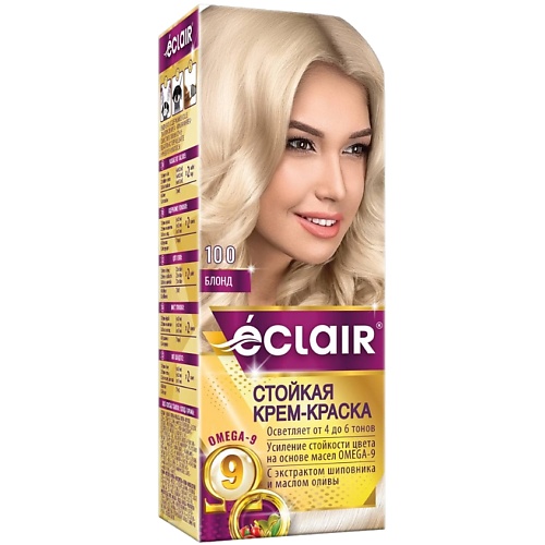 Где купить ECLAIR Стойкая крем-краска для волос с маслами OMEGA 9 Eclair