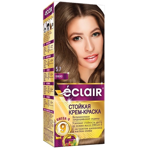 Где купить ECLAIR Стойкая крем-краска для волос с маслами OMEGA 9 Eclair